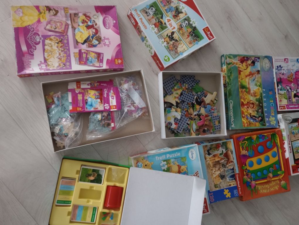 Zestaw puzzli  gra ,quiz puzzle bing , kaczor Donald, Kubuś Puchatek,