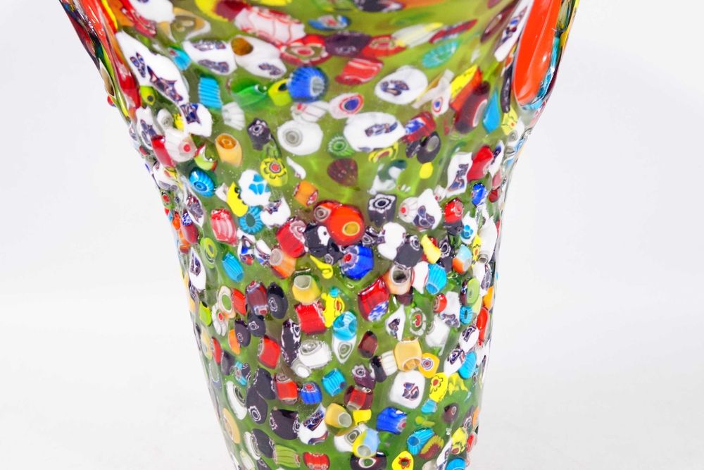 Wazon Murano style kolorowy szkło 3D cały wypukły unikat