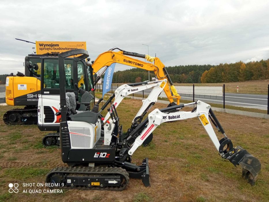 BOBCAT E10z Minikoparka Kpl. 3 Łyżek Szybkozłącze NOWA 2025r. FV GW