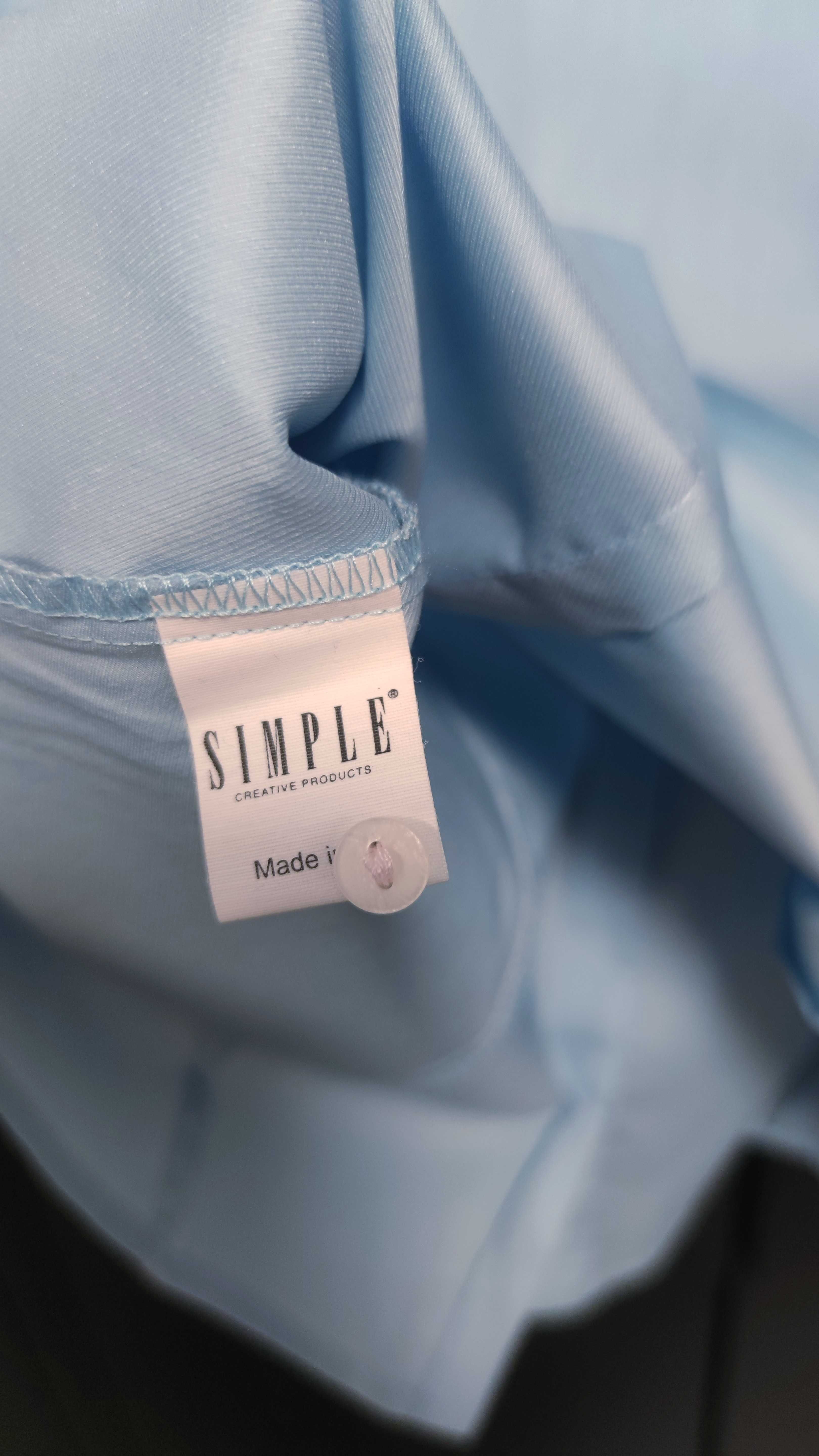 Elegancka koszula Simple z krótkim rękawem XL 42 baby blue premium