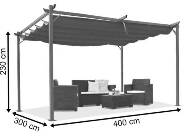 Pergola ogrodowa Pawilon Altana tarasowa zadaszenie 3x4m PRZECENA