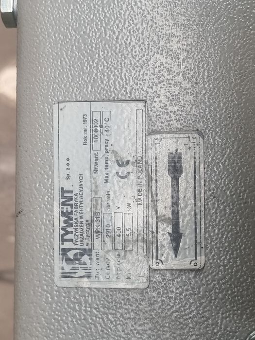 Wentylator promieniowo-kanałowy WPK-31B Tywent, wyciąg, odciąg, odpyla