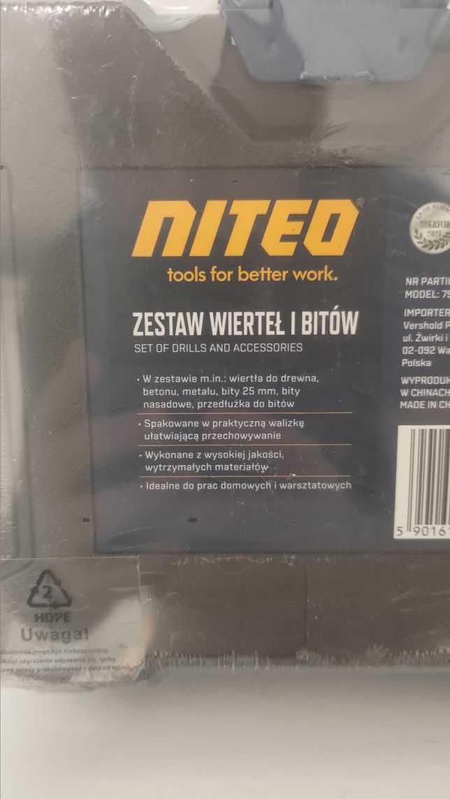 Niteo zestaw wierteł i bitów 79 elementów