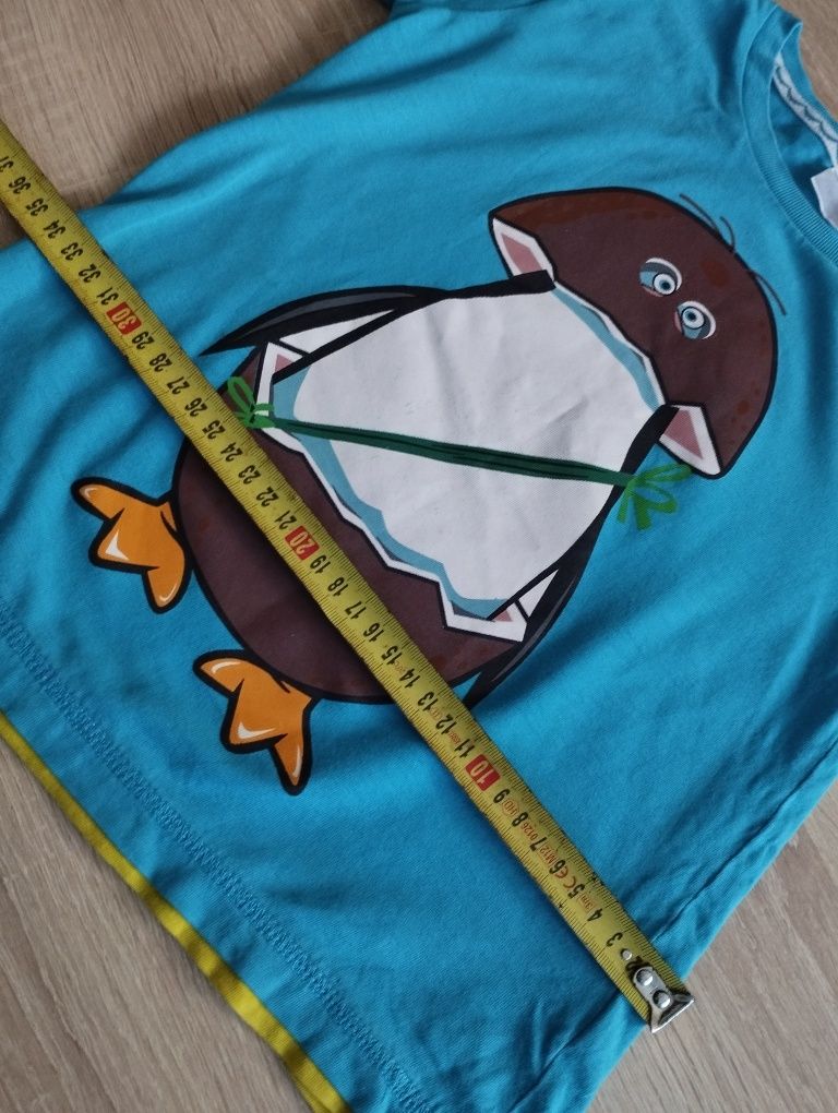T-shirt chłopięcy 104-110 dla chłopca pingwin kokos koszulka