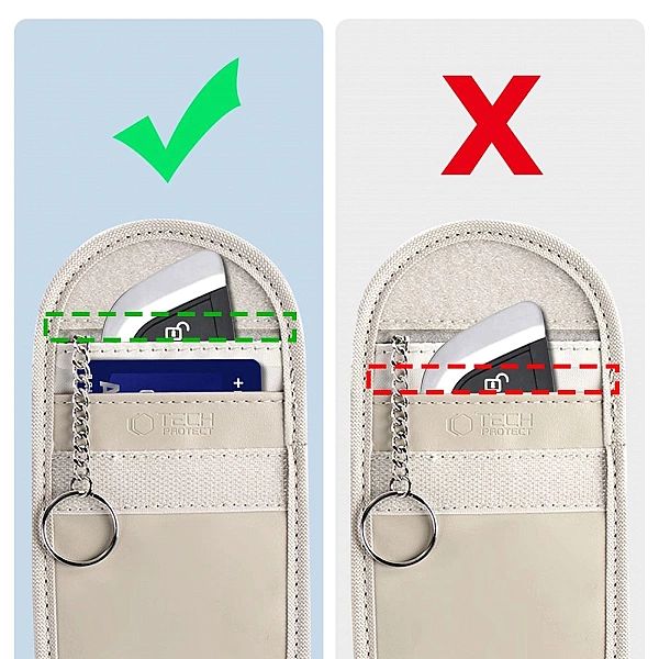 Etui na kluczyki samochodowe Tech-Protect KLR100 blokujące RFID- beżow