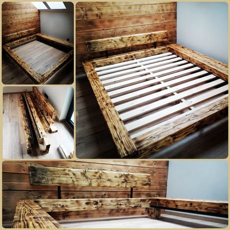 Oryginalne łóżko drewniane beki 14x14 stelaż