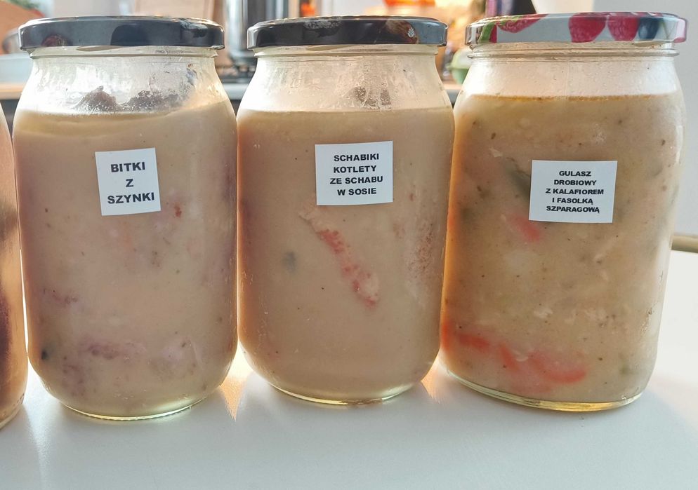 Obiady wekowane w słoikach zestaw 14x0,9 l z wysyłka paczka termo