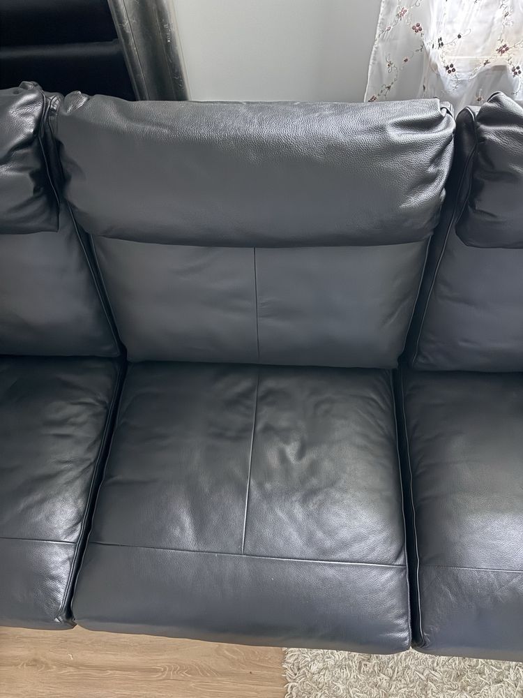 Sofa bardzo wygodna + puf (stan doskonały) skóra!