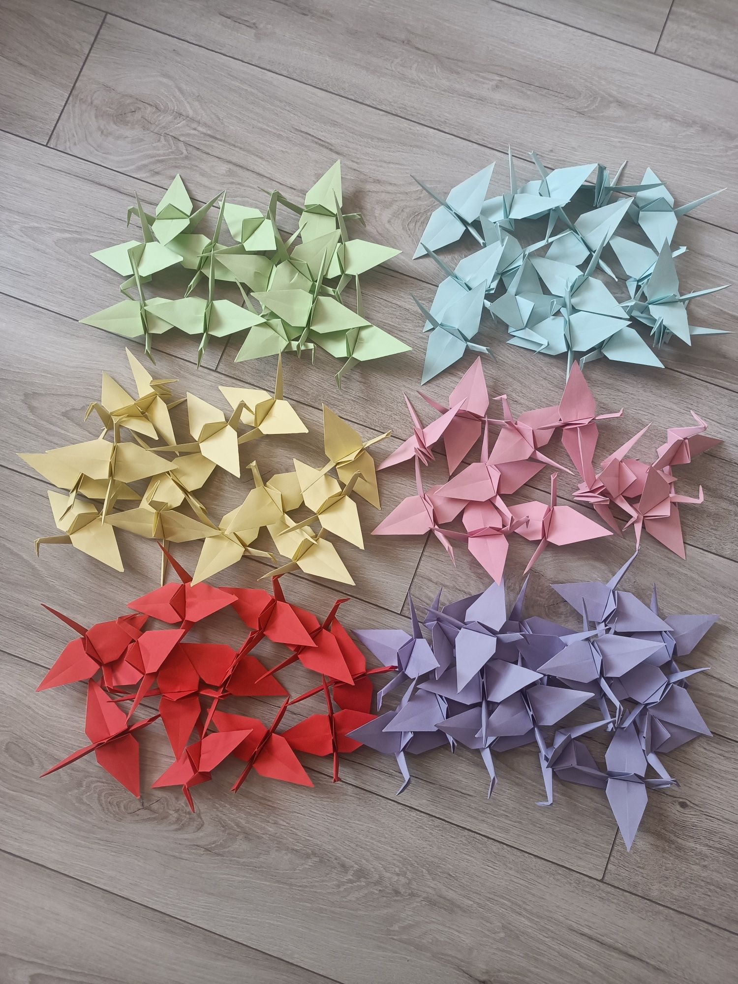 Żurawie origami 83szt. 6 kolorów (dekoracja)