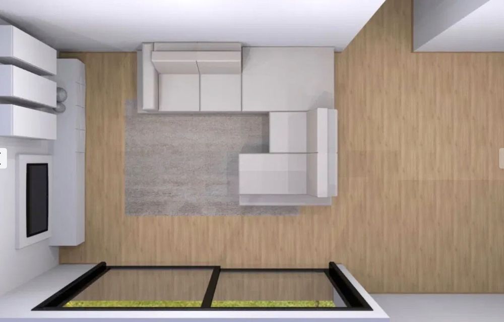 Sofá com formato em U com chaise longue e 5 lugares