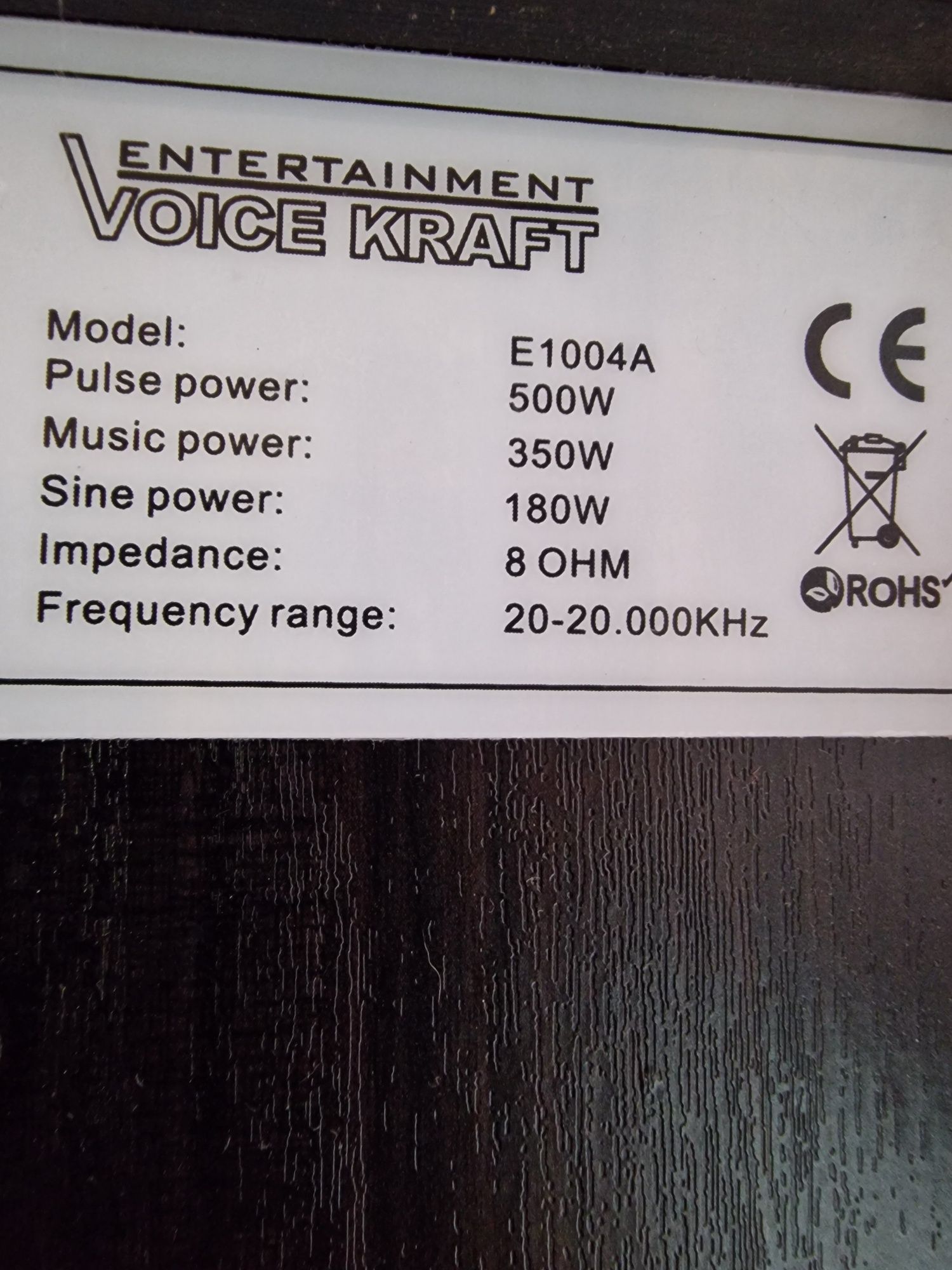 Kolumny 2 szt. głośnikowe moc RMS 350 W /muzyczna PMPO 500 W / 8 Ohm