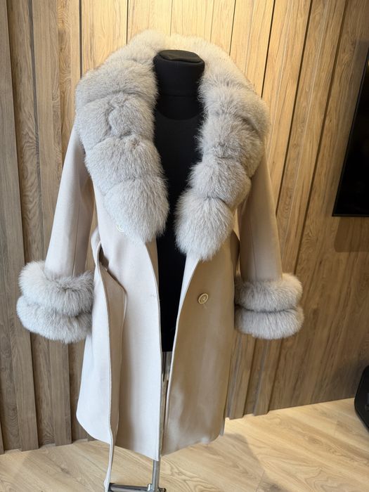 Пальто жіноче кащемір/хутро пісець