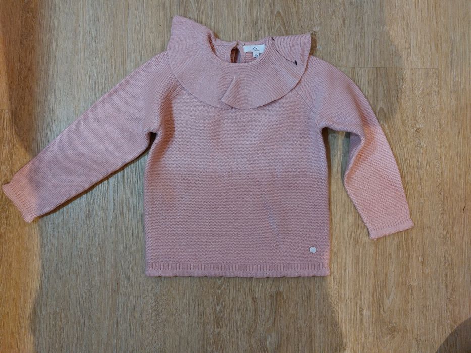 Camisola malha rosa menina 5-6 anos, nova!