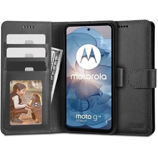 Etui zamykane Tech-Protect czarne do MOTOROLA G24/G04
