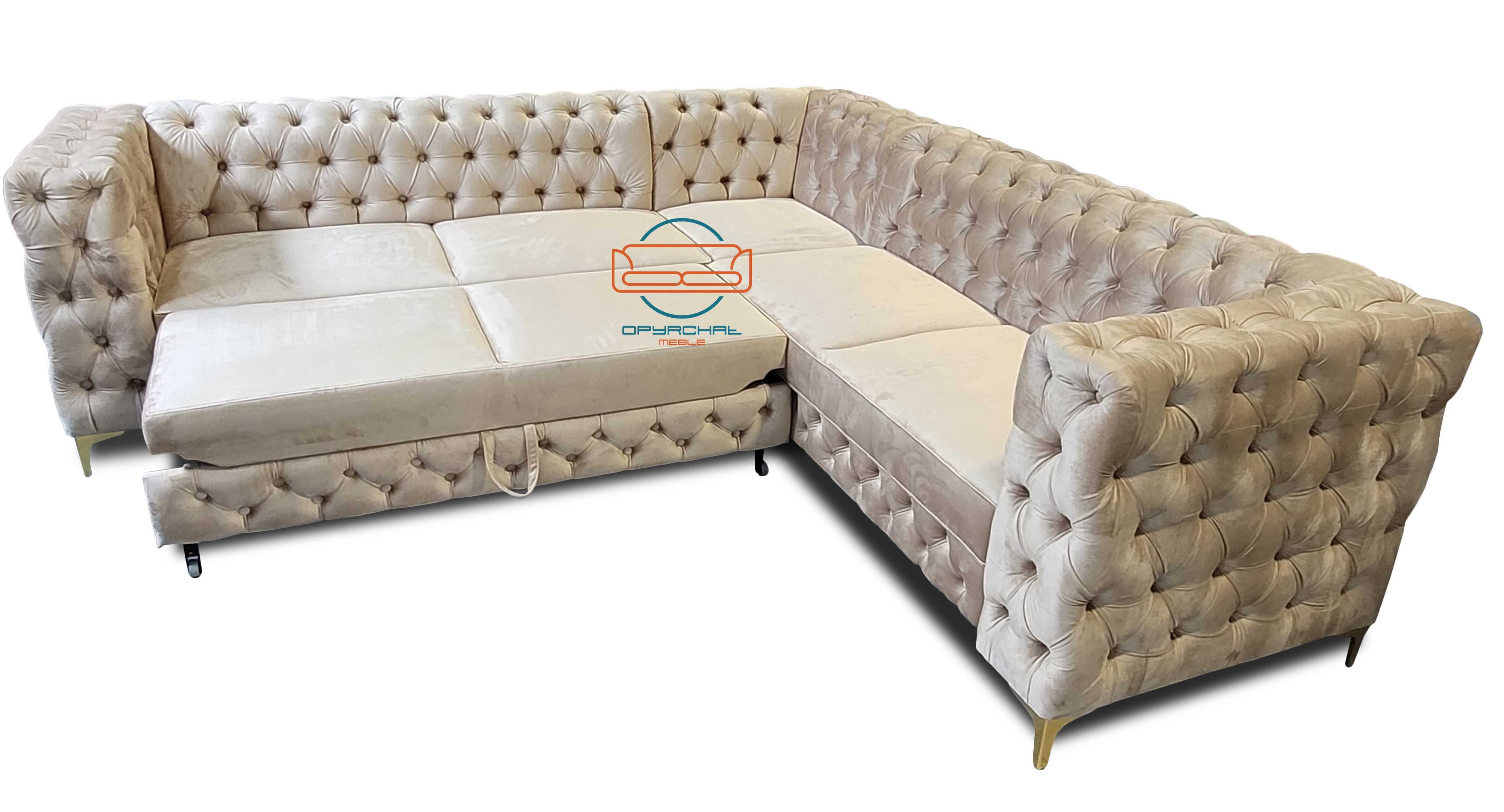 PRODUCENT !!! Duży narożnik cheesterfield spanie na wymiar NR. 32/2024