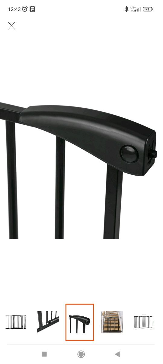 Barierka zabezpieczająca na schody Ricokids 75-125 cm, czarna