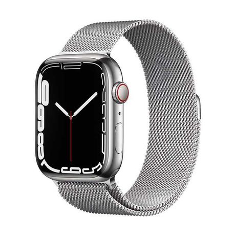 Nowy Apple Watch Series 7 Silver Stainless Steel Case 45mm Cellular