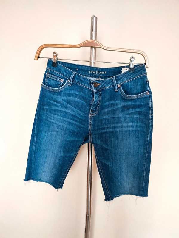 Spodenki damskie rybaczki y2k 00 jeansowe Slim fit S