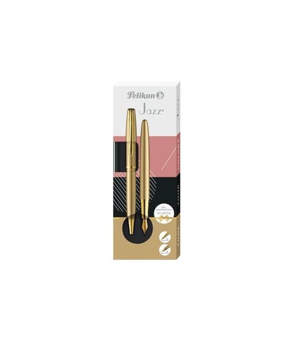 Pióro wieczne Jazz Noble Elegance + długopis Gold PELIKAN pudełko,