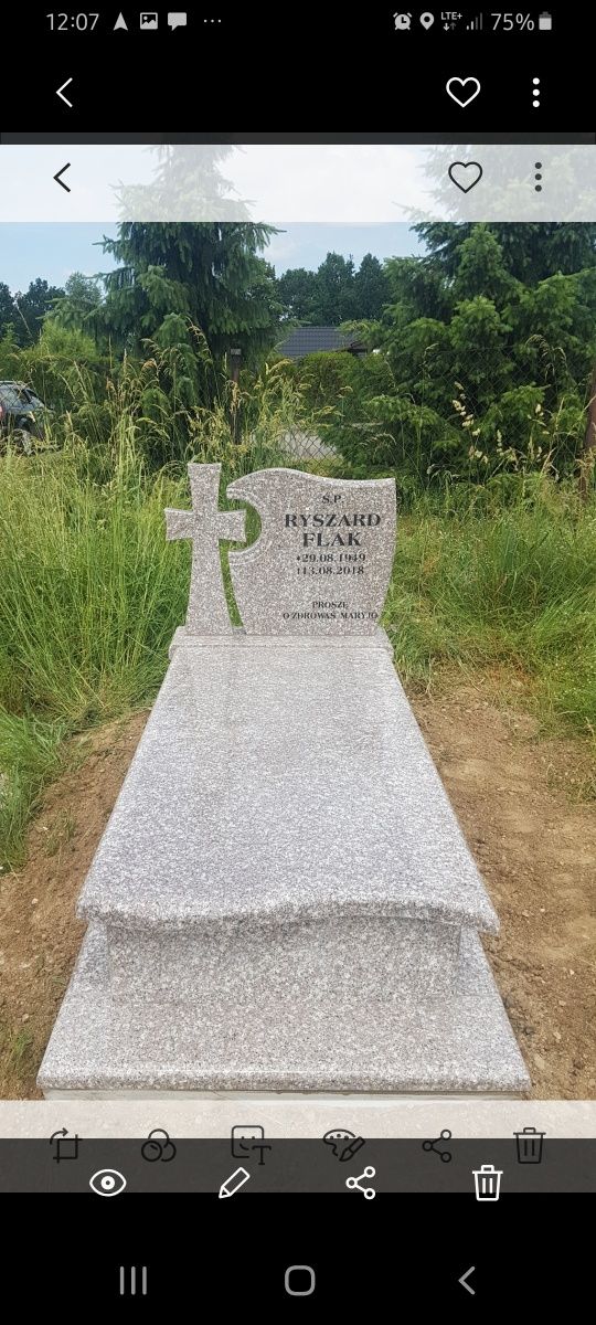 4500 zł nagrobek z montażem, litery. Nagrobki pomniki Ryczów