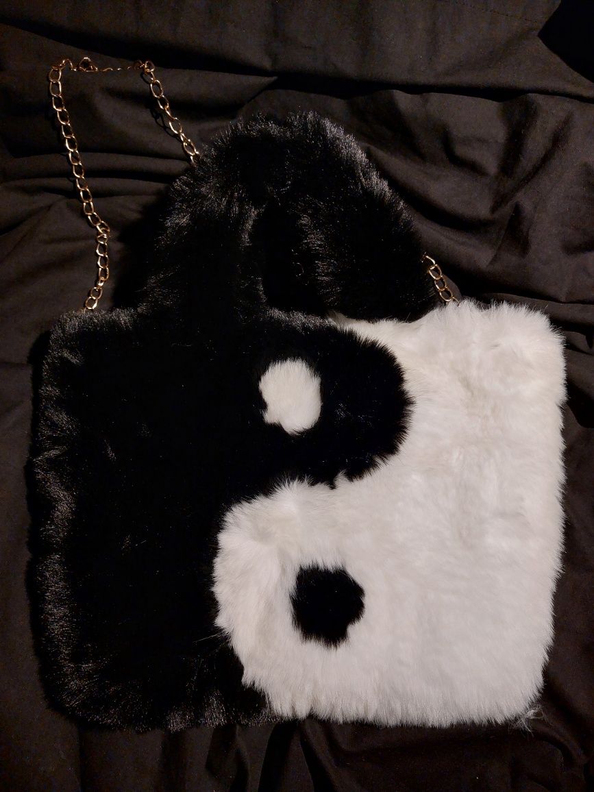 TOREBKA torba eko futerko yin yang avant garde swag łańcuszek NOWA