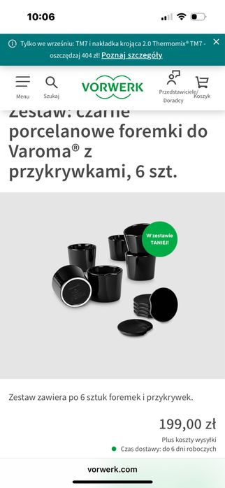 Zestaw: czarne porcelanowe foremki do Varoma® thermomix