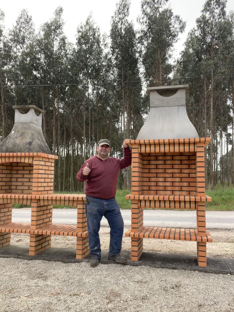 Churrasqueira Tijolo Matizado e Cimento Refratário