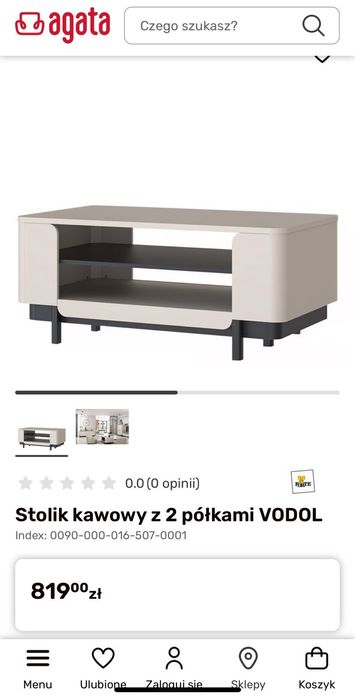 Stolik kawowy z 2 półkami VODOL meble Forte kaszmir/czarny