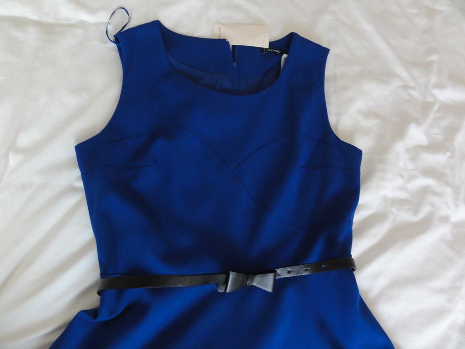 Sukienka damska elegancka business rozm.44 / L granatowa z metką