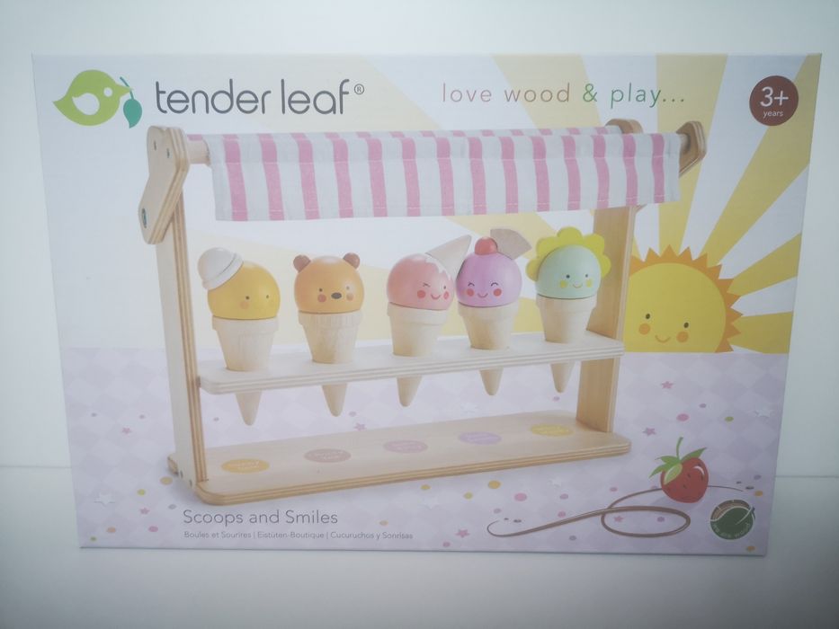 Tender Leaf Toys, Mini lodziarnia z lodami w rożkach