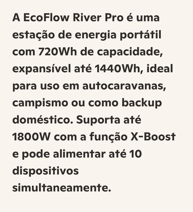 EcoFlow River Pro – Estação de Energia Portátil (720Wh)