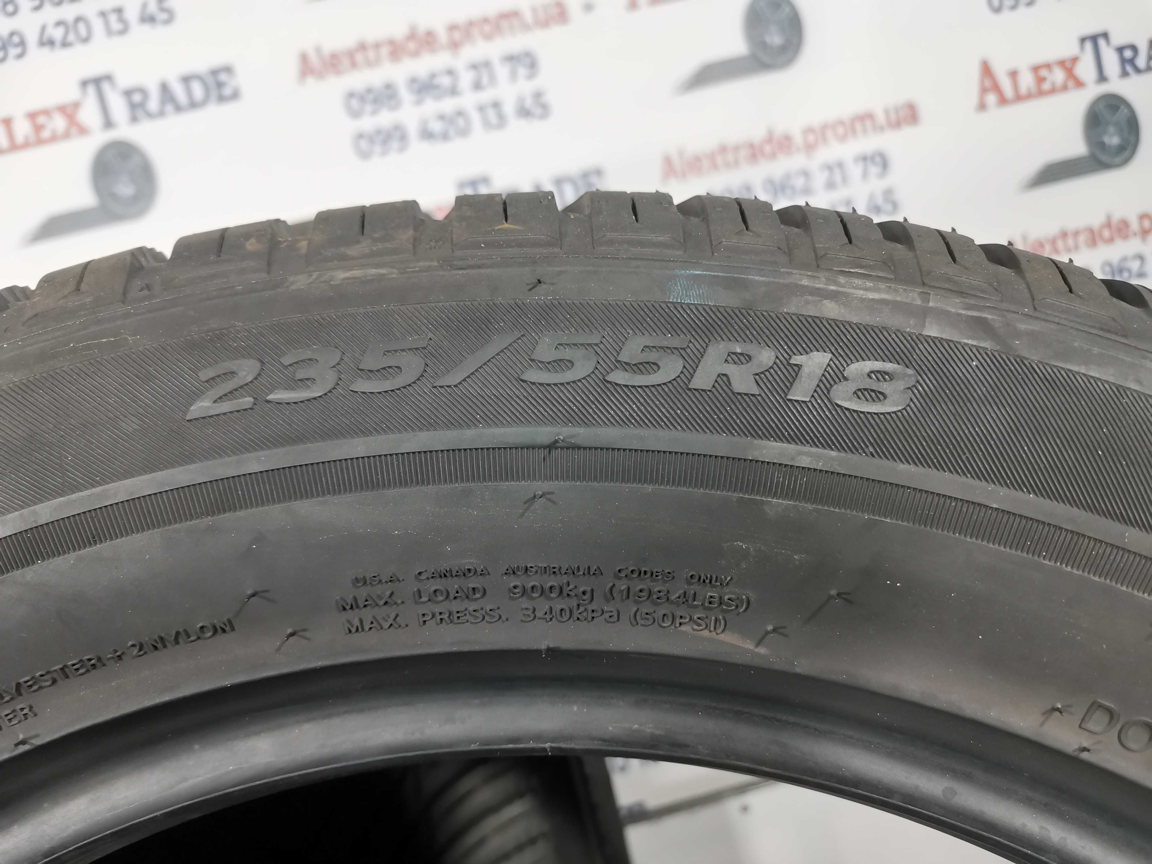 2 шт. 235/55 R18 Hankook Kinergy 4S2X шини бу, 2022 рік, 8 мм
