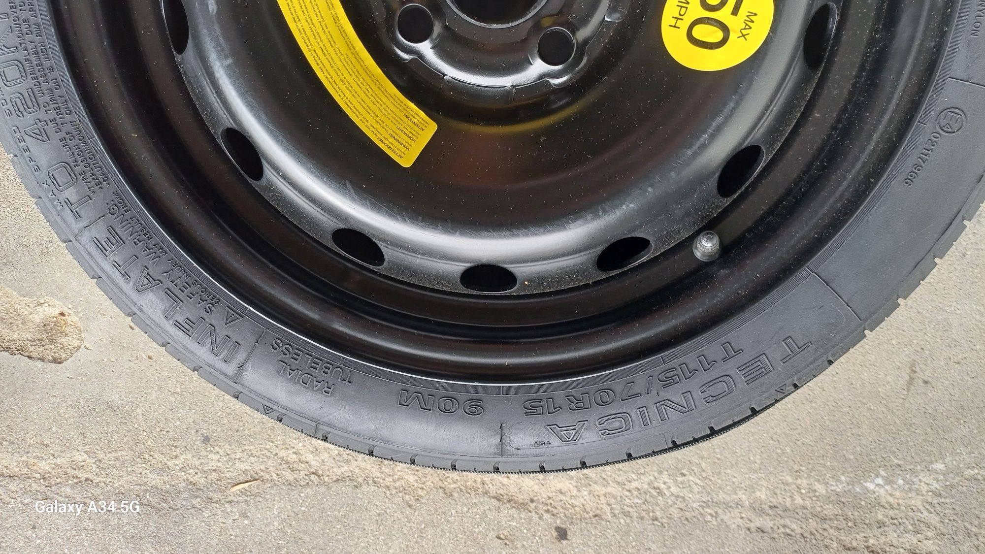Koło dojazdowe zapasowe lewarek zestaw renault dacia 4x100