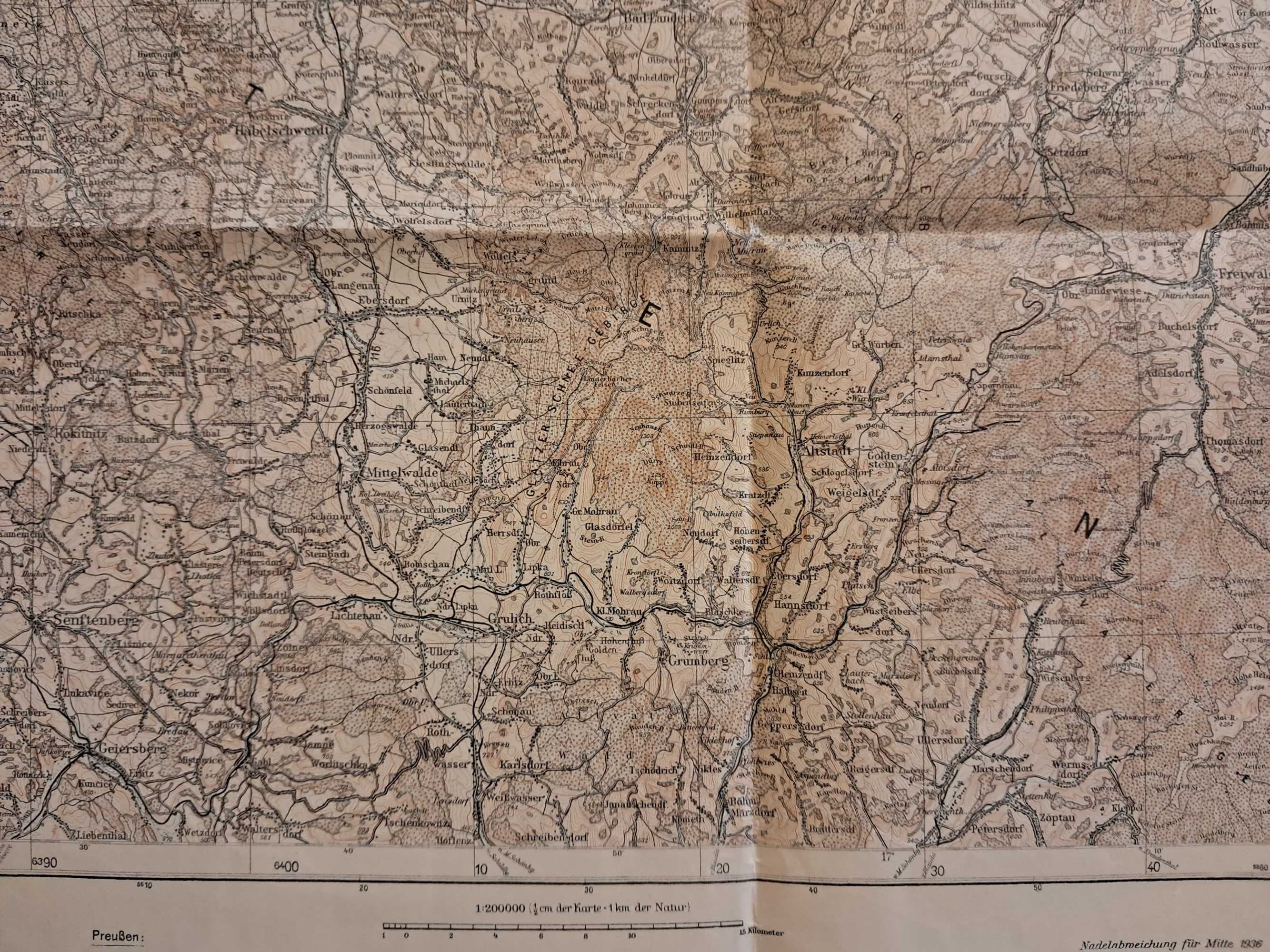 Stara Mapa - 1940r - Provinz Schliesen - 1 : 200.000