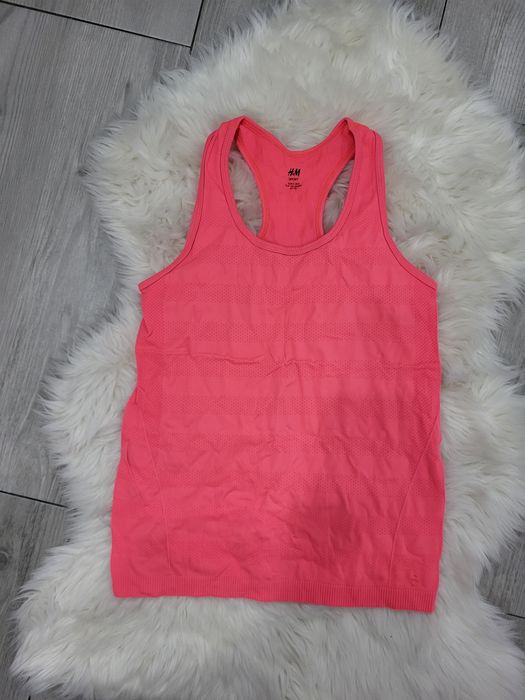 Bluzka sportowa H&M rozmiar S różowy neon