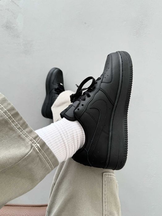 Мужские кроссовки Nike Air Force Black Classic F1. 40-45