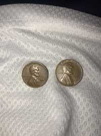 Продам две монеты 1 цент США 1948 s и 1961г.