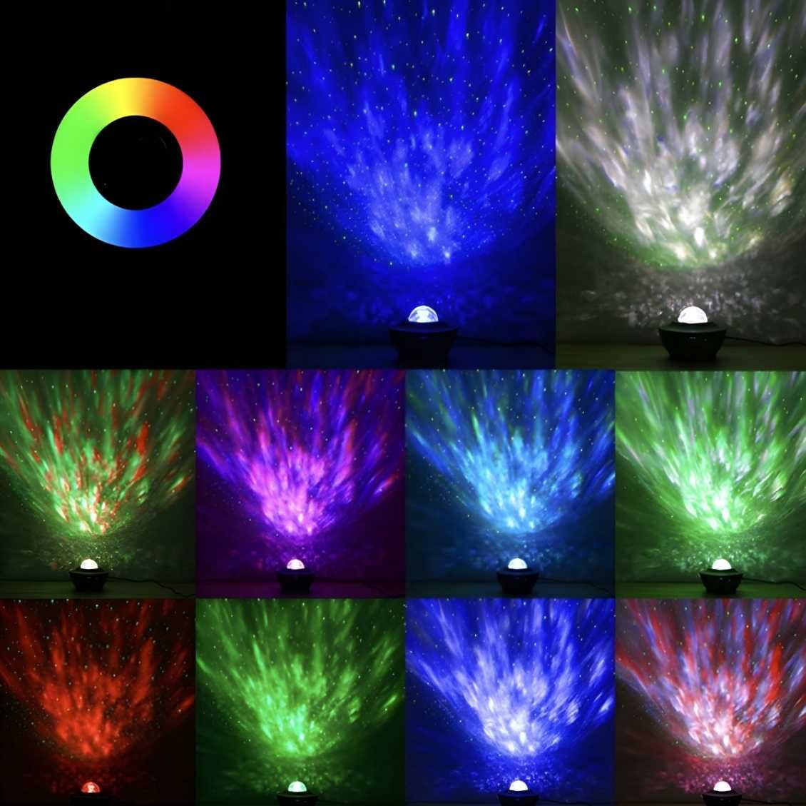 PROJEKTOR GWIAZD rzutnik nieba lampka led GŁOŚNIK bluetooth + PILOT