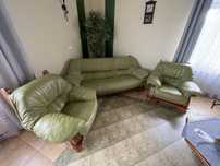 Zestaw skórzany sofa + 2 fotele