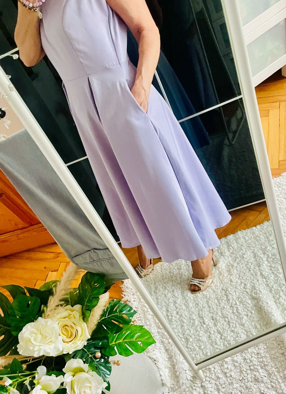 Sukienka elegancka wizytowa liliowa nowa roz 42  firma Trendyol