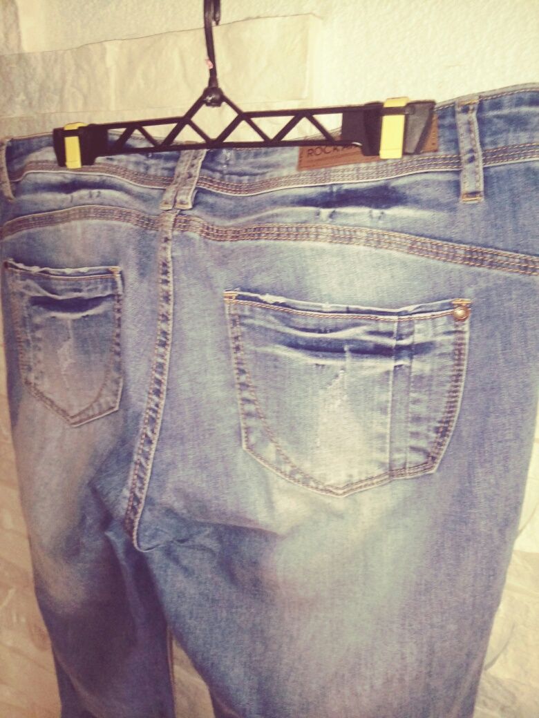 Spodnie jeans dziury przetarcia r 42/L/XL