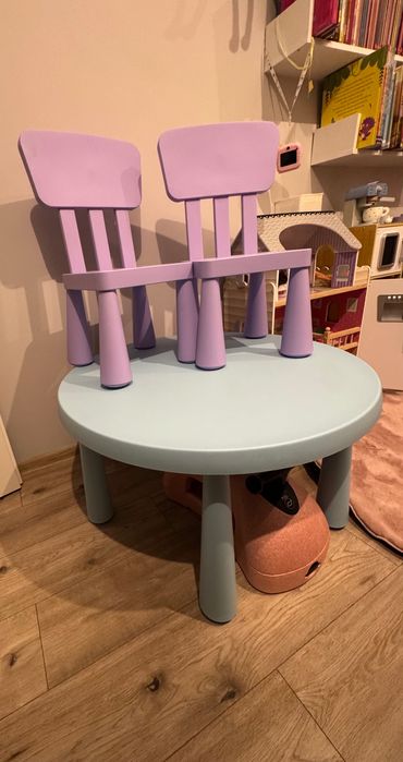 Stolik i dwa krzesła dziecięce ikea