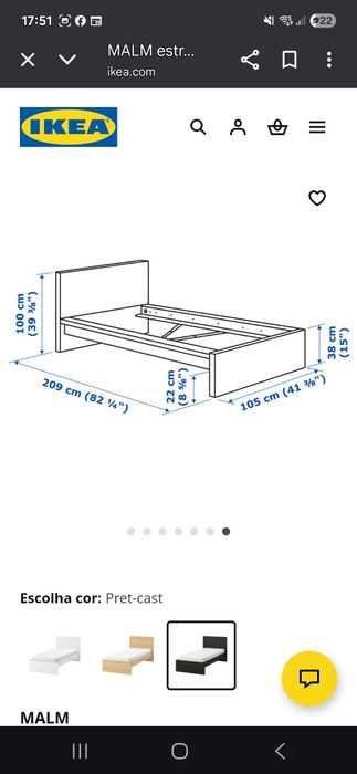 Cama MALM IKEA solteiro
