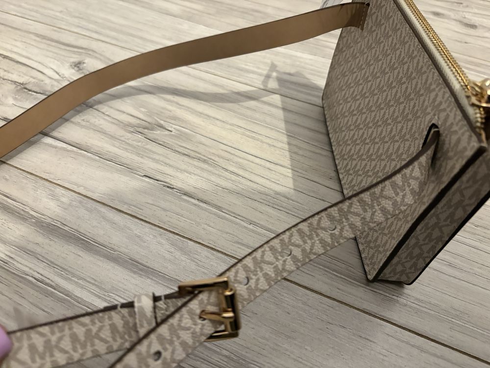 MK Michael Kors original nowa torebka z paskiem beź brąz mała k