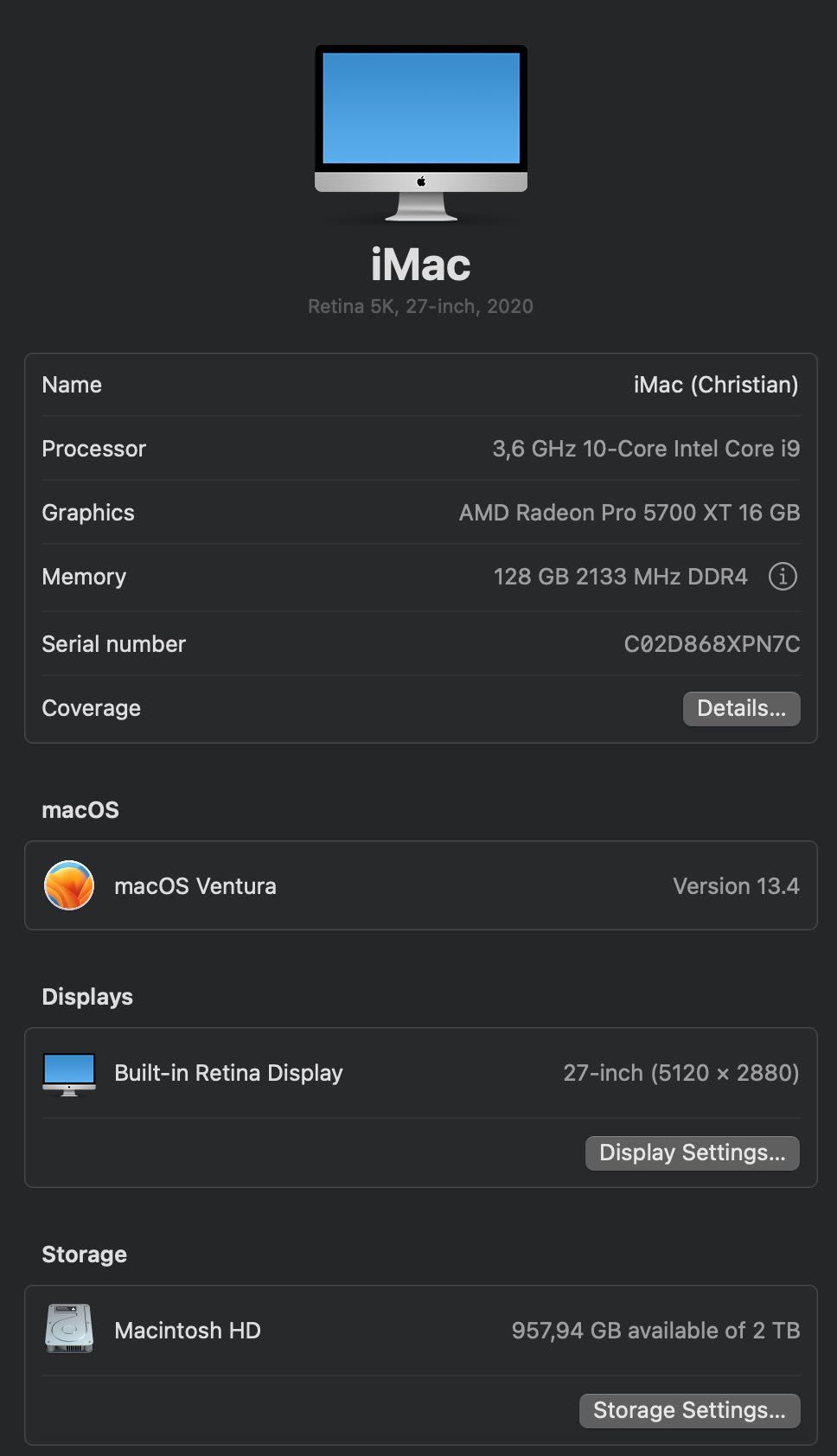 Profesjonalny iMac 27 5K Retina Intel i9 5,0GHz 128GB 2TB SSD FVAT23%