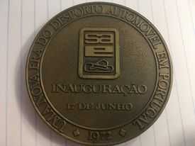 Medalha da Inauguração do Autódromo do Estoril Junho de 1972