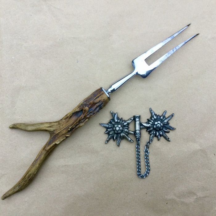 Антикварная большая  вилка для мяса, Solingen