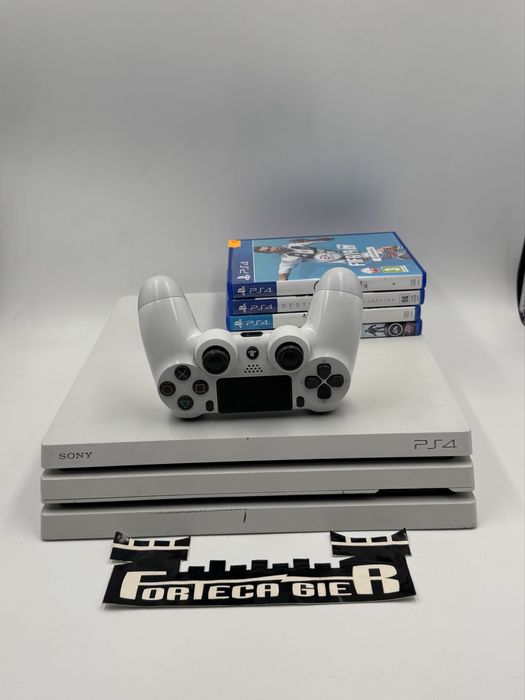 Biala Ps4 Pro 1Tb + 4 Gry + Gwarancja