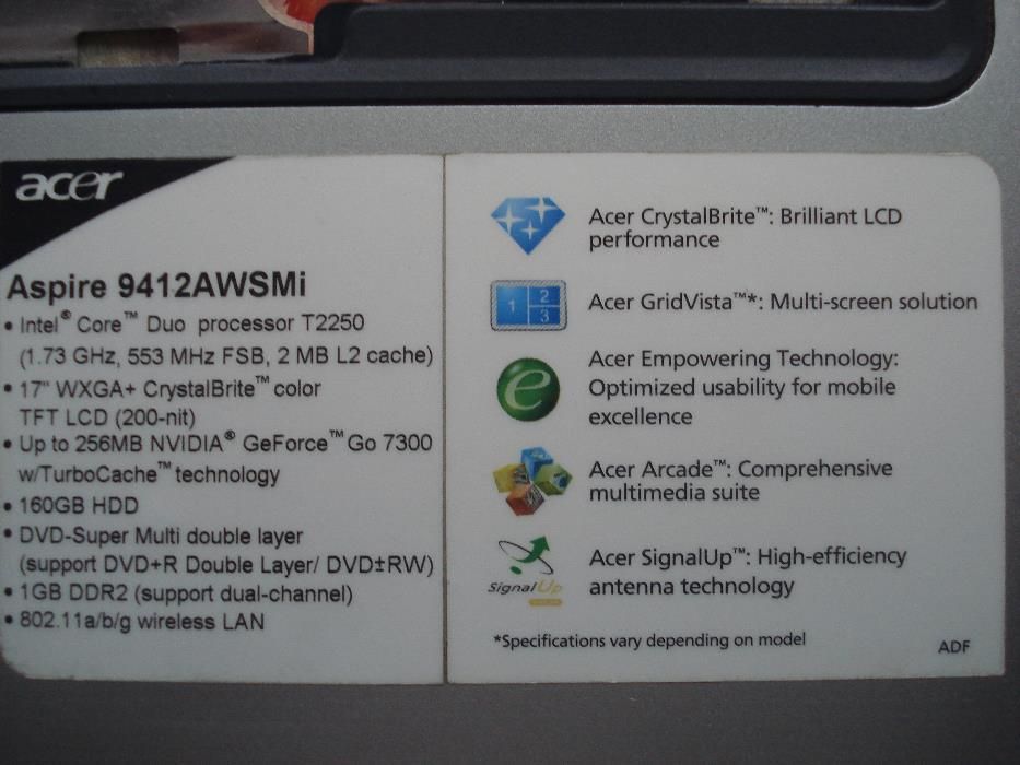 Panel frontal computador Acer Aspire 9412 AWSMi