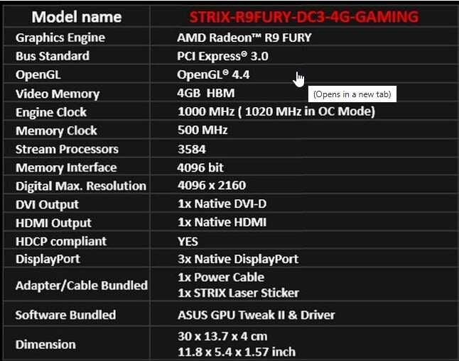Gaming - Asus Strix R9FURY DC3 4G Gaming